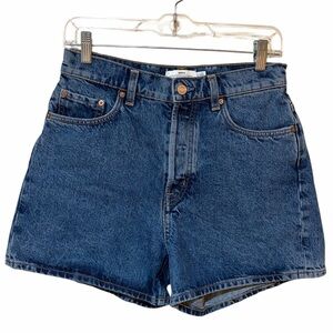 & Other Stories Denim Jean Shorts A-Line High Rise Waist Medium Wash Size 6